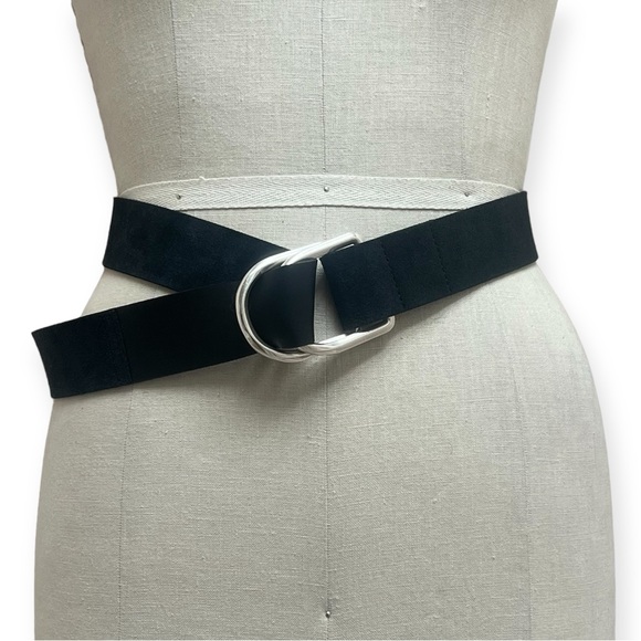 MM Lafleur Accessories - MM Falfuer The D-Ring Leather Suede Belt in Black